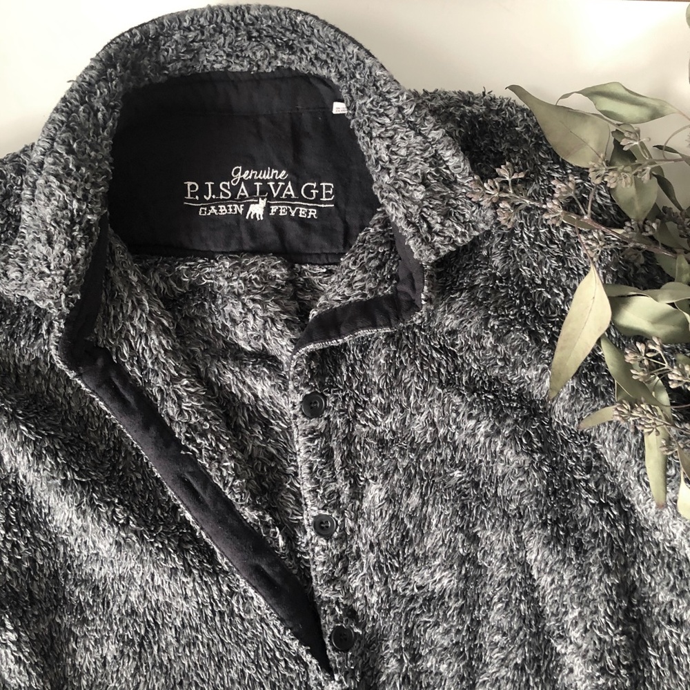 P.J. SALVAGE Oversized Fuzzy Button-Down Jacket - Picture 3 of 5